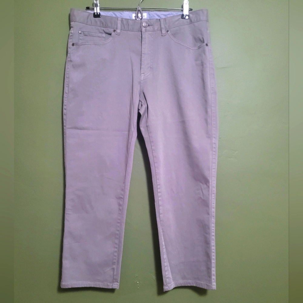 Peter Millar Classic Fit 5-Pocket Pants – Men’s 34 x 25, Light Gray